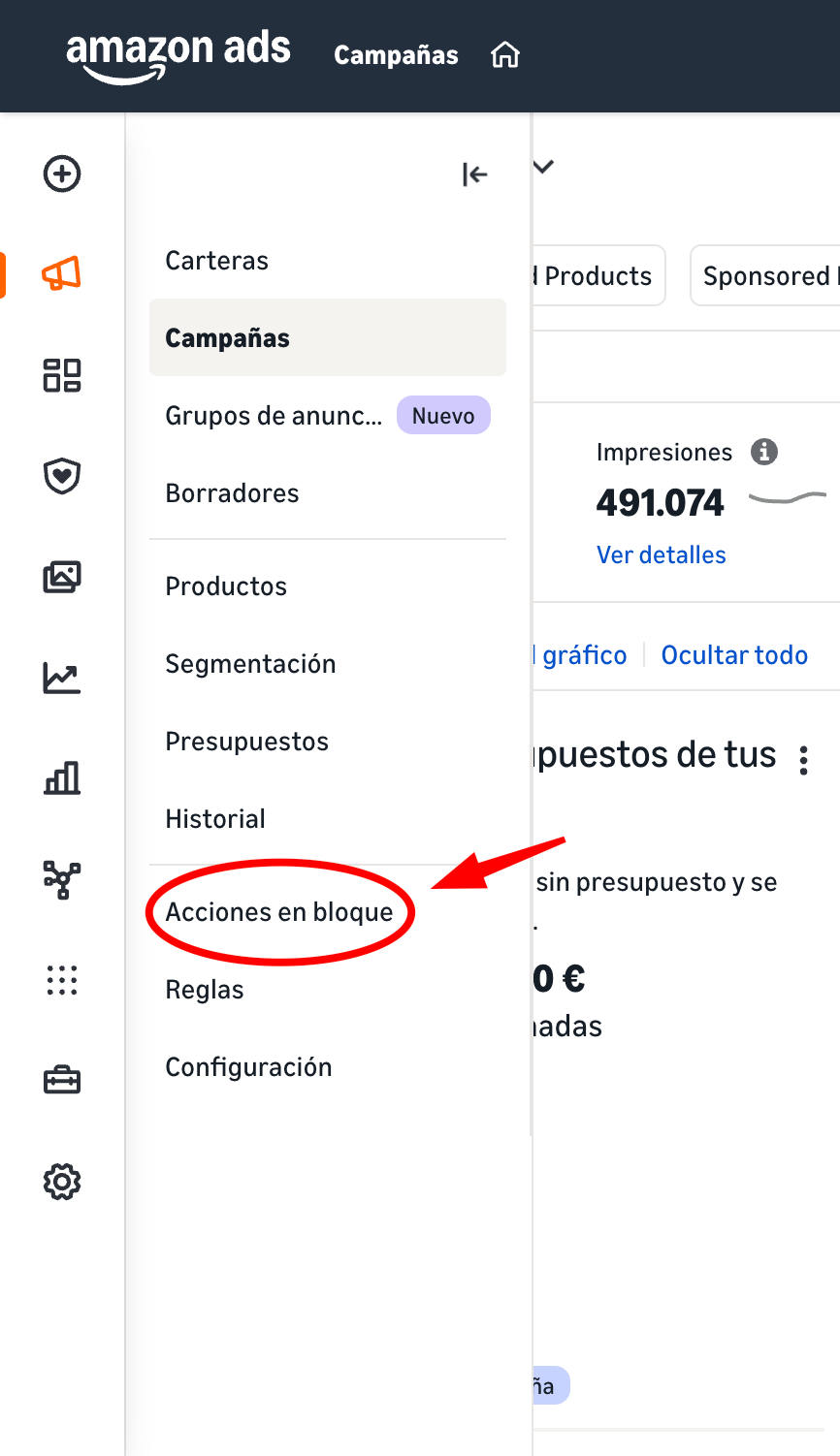 Campaign Manager y Acciones en bloque